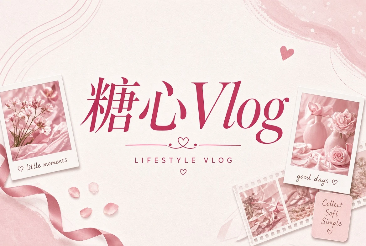 关于糖心Vlog主题影像插画